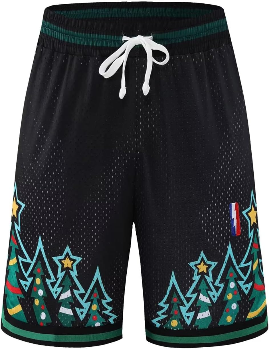 BOOMLEMON Men's Basketball Shorts Gym Training Workout Athletic Shorts Mesh Graphic Print Running Short Pants - Image 2