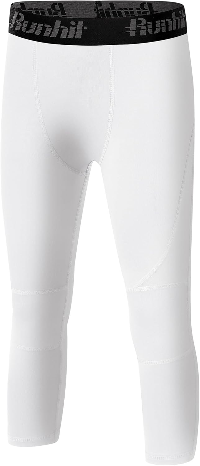 Runhit Boys Compression Pants 3/4 - Youth Athletic Leggings Capris Tights Sports Base Layer for Basketball Football Baseball - Image 10