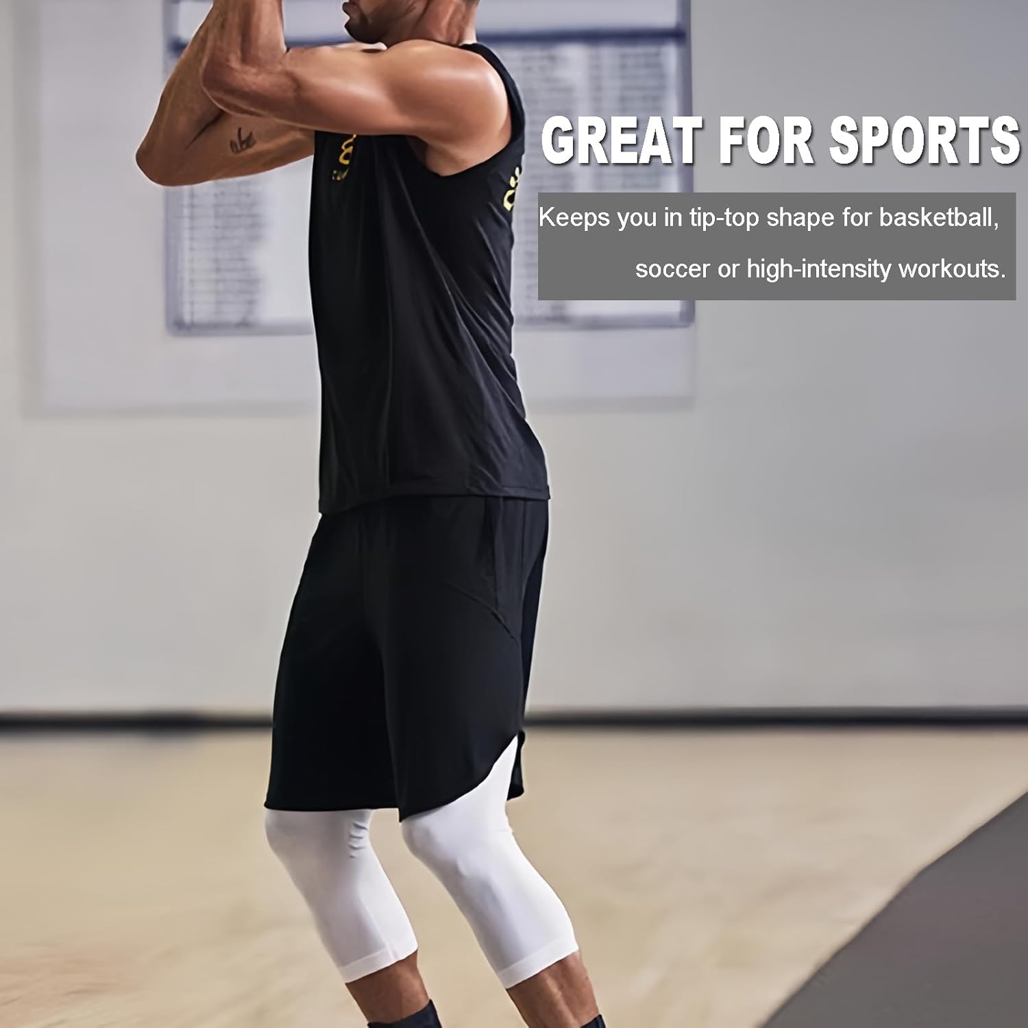 Men's 3/4 Compression Pants with Pocket - Performance Sportswear for Running Basketball Gym and Outdoor Activities - Image 4
