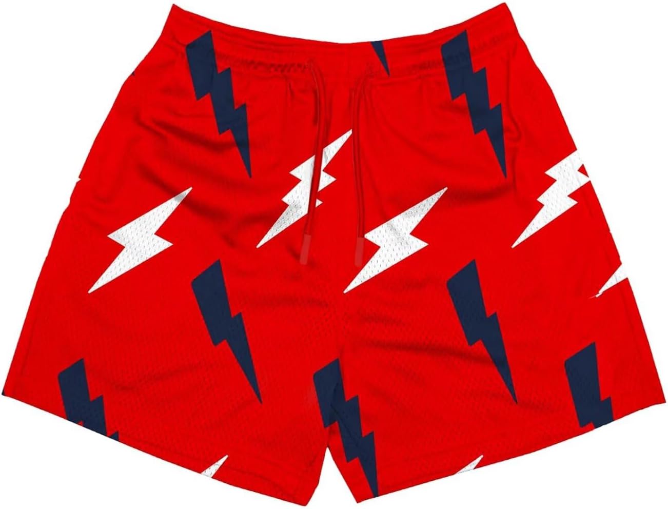 Men's Mesh Basketball Shorts Breathable Athletic Shorts with Pockets Lightning & Star Print Gym Training Outdoor - Image 15