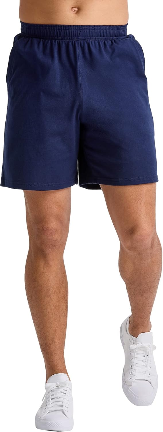 Hanes Mens Originals Cotton Shorts with Pockets, Pull-on Jersey Gym Shorts, 7" - Image 6