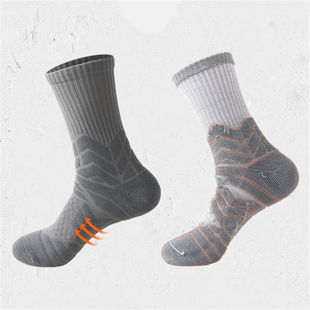 Men's Towel Bottom Sports Socks, Basketball Socks, Thickened High Top Socks(Blue) - Image 3