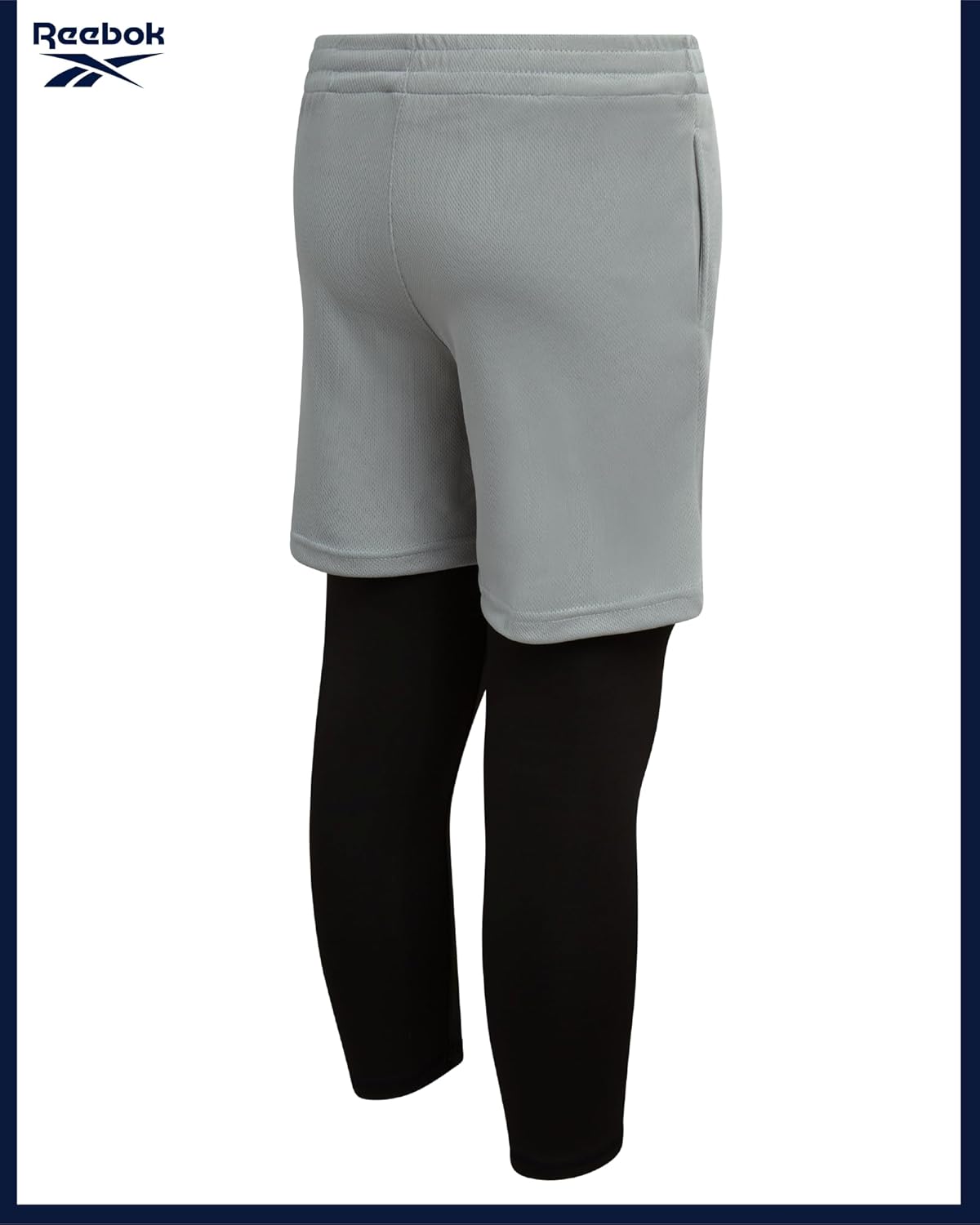 Reebok Boys Basketball Shorts with Leggings - 2-in-1 Boys Athletic Shorts with Inner Compression Pants, Drawstring & Pockets - Image 6