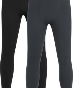Blueleaf Boys Compression Leggings Youth Athletic Tights Basketball Pants Quick Dry Sports Base Layer for Football Baseball