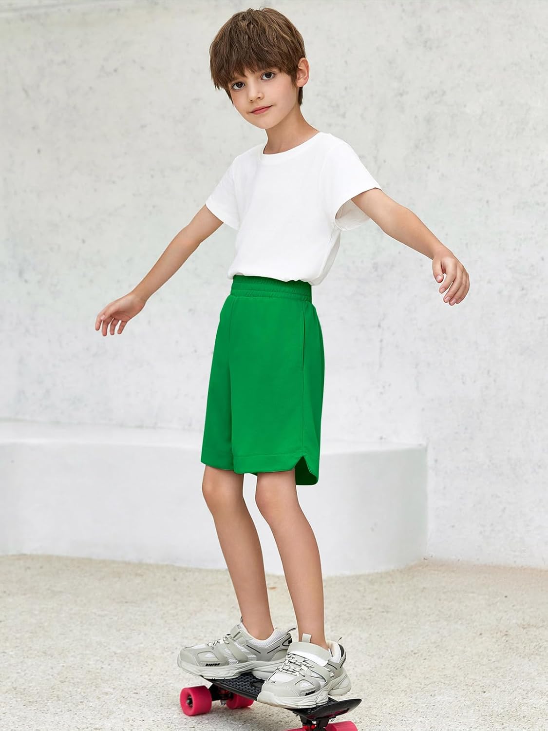 Haloumoning Boys Athletic Shorts High Waist Elastic Active Performance Running Basketball Shorts with Pockets 5-14 Years - Image 4