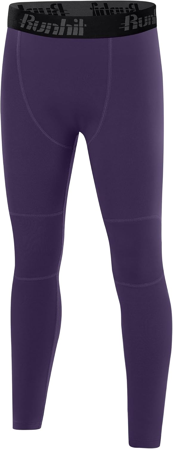 Runhit Boys Compression Leggings Fleece Lined - Youth Sports Tights Kids Thermal Base Layer Pants Cold Weather Gear - Image 11