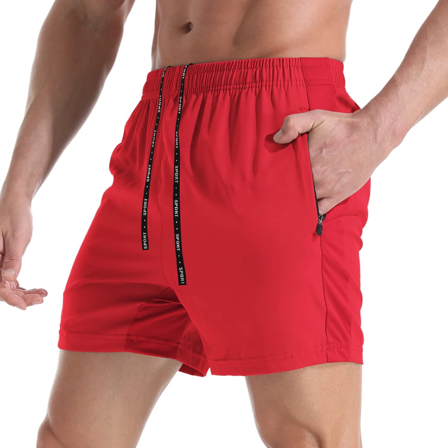 VPOS Gym Shorts for Men 5 Inch - Lightweight Mens Athletic Shorts Quick Dry Workout Running Shorts with Zipper Pockets - Image 11