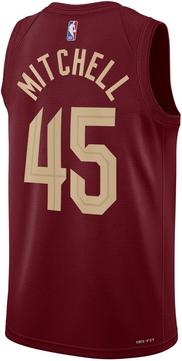 Donovan Mitchell Cleveland Cavaliers NBA Kids Youth 8-20 Burgundy Red Icon Edition Swingman Jersey - Image 3