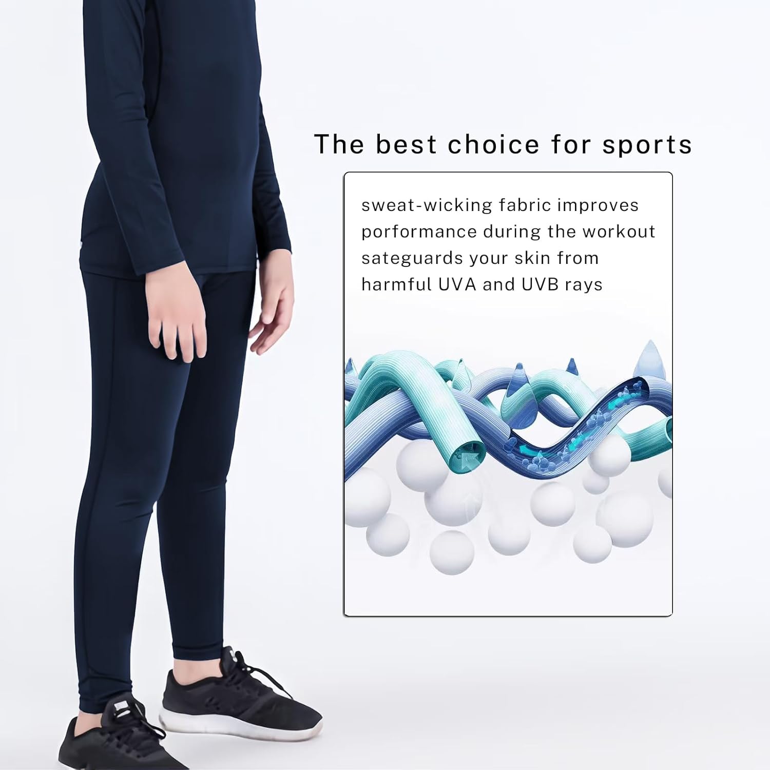 Youth Boys Compression Pants for Basketball Leggings Sports Tights Kids Athletic Soccer Base Layer 2 Pack - Image 4