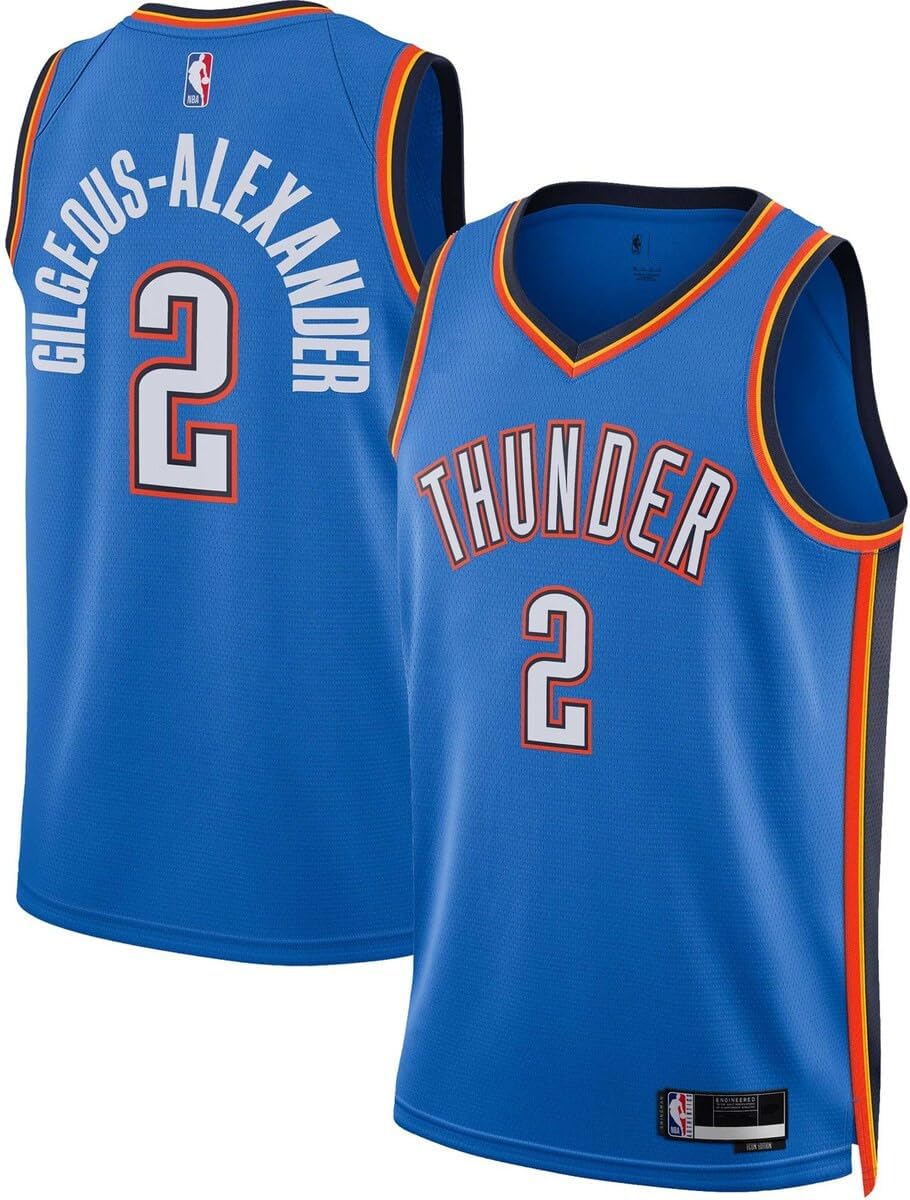 Shai Gilgeous-Alexander Oklahoma City Thunder NBA Kids Youth 8-20 Blue Icon Edition Swingman Jersey