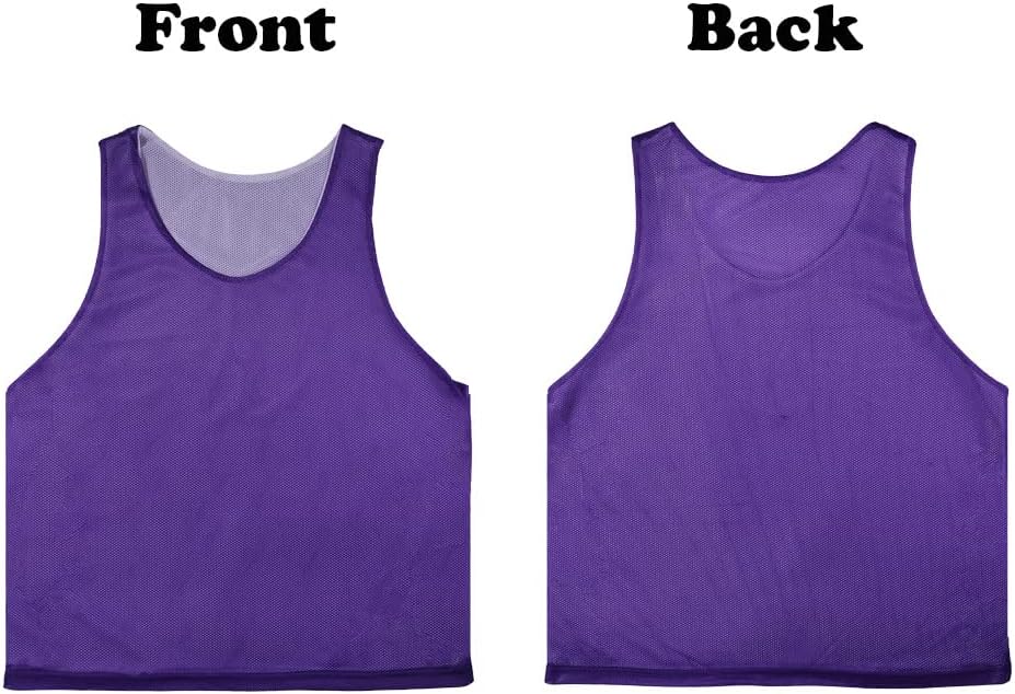 6 PCS Reversible Pinnies Basketball Soccer Training Vest Double Sided Mesh Jerseys for Adult - Image 2