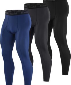 Runhit 3 Pack Compression Pants Men Running Tights Workout Leggings Athletic Base Layer Pants