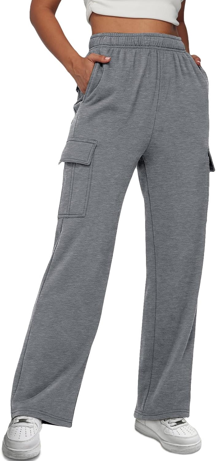 AUTOMET Womens Cargo Sweatpants Baggy Fleece High Waisted Joggers Sweat Pants Athletic Pants - Image 10