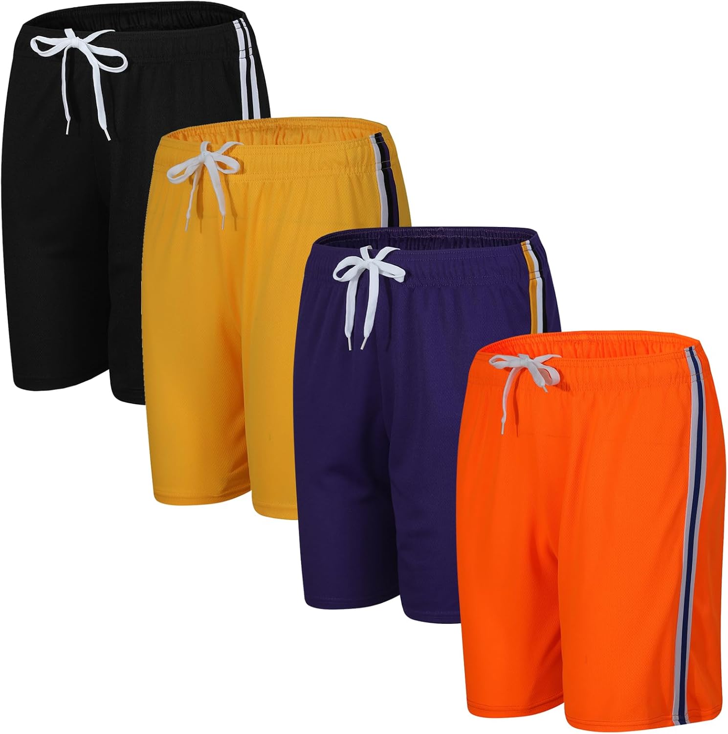 4-Pack Boys/Toddler Athletic Shorts Youth Basketball Shorts Mesh Quick Dry Kids Shorts Moisture Wicking Shorts(2-14Years)