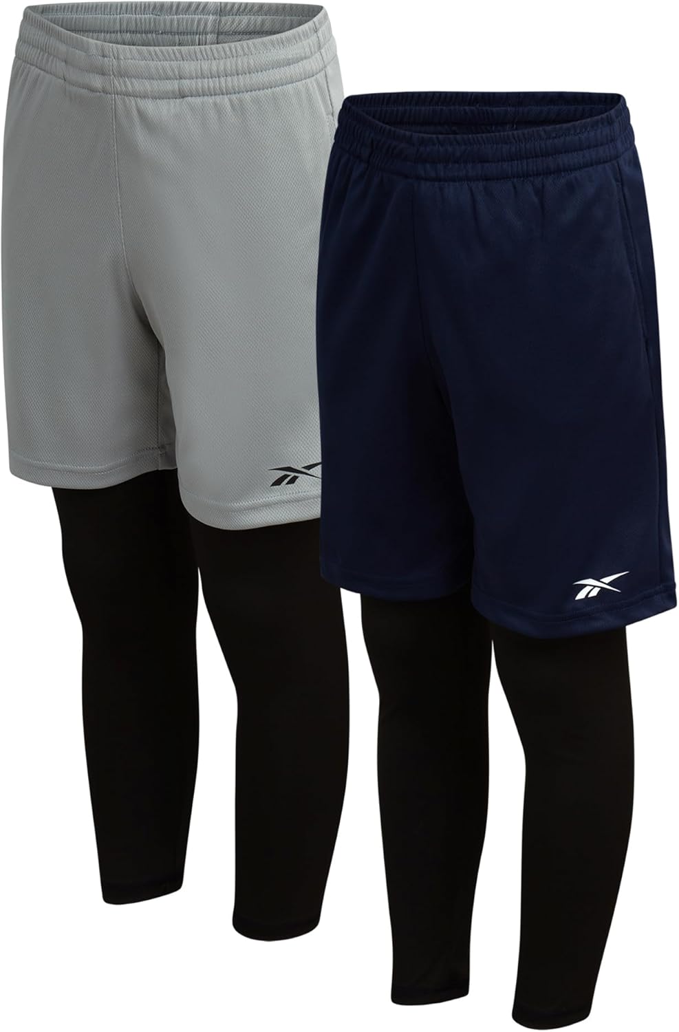 Reebok Boys Basketball Shorts - 2 Pack 2-in-1 Boys Athletic Shorts for Running with Compression Leggings Pockets & Drawstring - Image 10