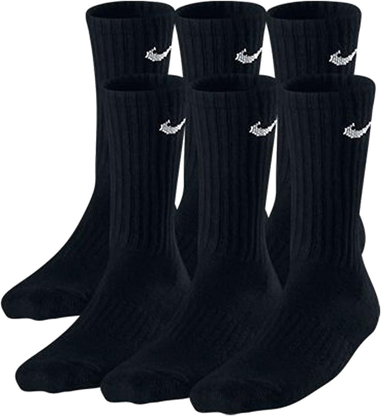 Nike Boys Crew Socks - 6 Pair Black