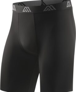 Mens Compression Shorts 9" Spandex Sports Shorts Running Athletic Workout Performance Base Layer Underwear