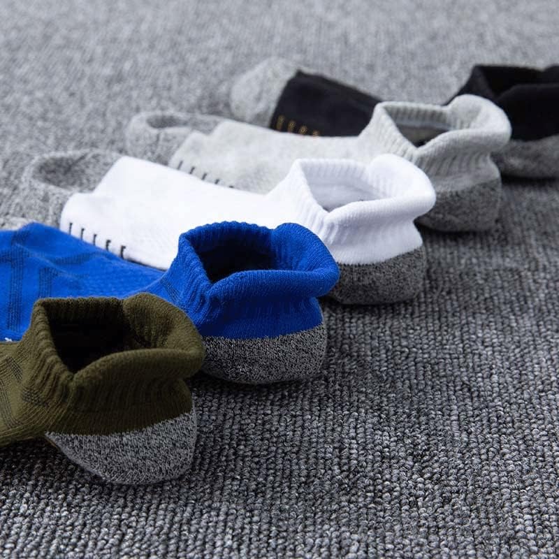 Men's Soles Thickened Towel Basketball Socks Color-Blocking Outdoor Sports Boat Socks Shallow Socks(C) - Image 3