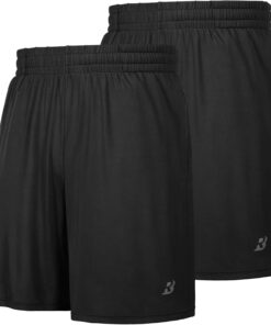 Roadbox Workout Shorts for Men Athletic Gym Running Basketball Quick Dry Short 7 Inch with Pockets for Fitness Sports 2 Pack