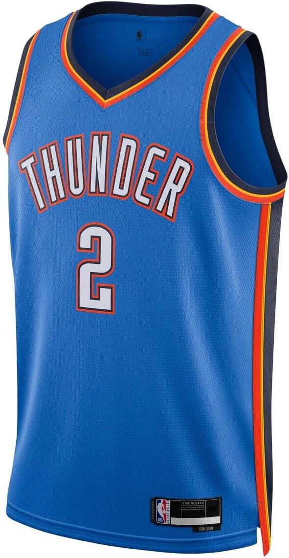 Shai Gilgeous-Alexander Oklahoma City Thunder NBA Kids Youth 8-20 Blue Icon Edition Swingman Jersey - Image 2