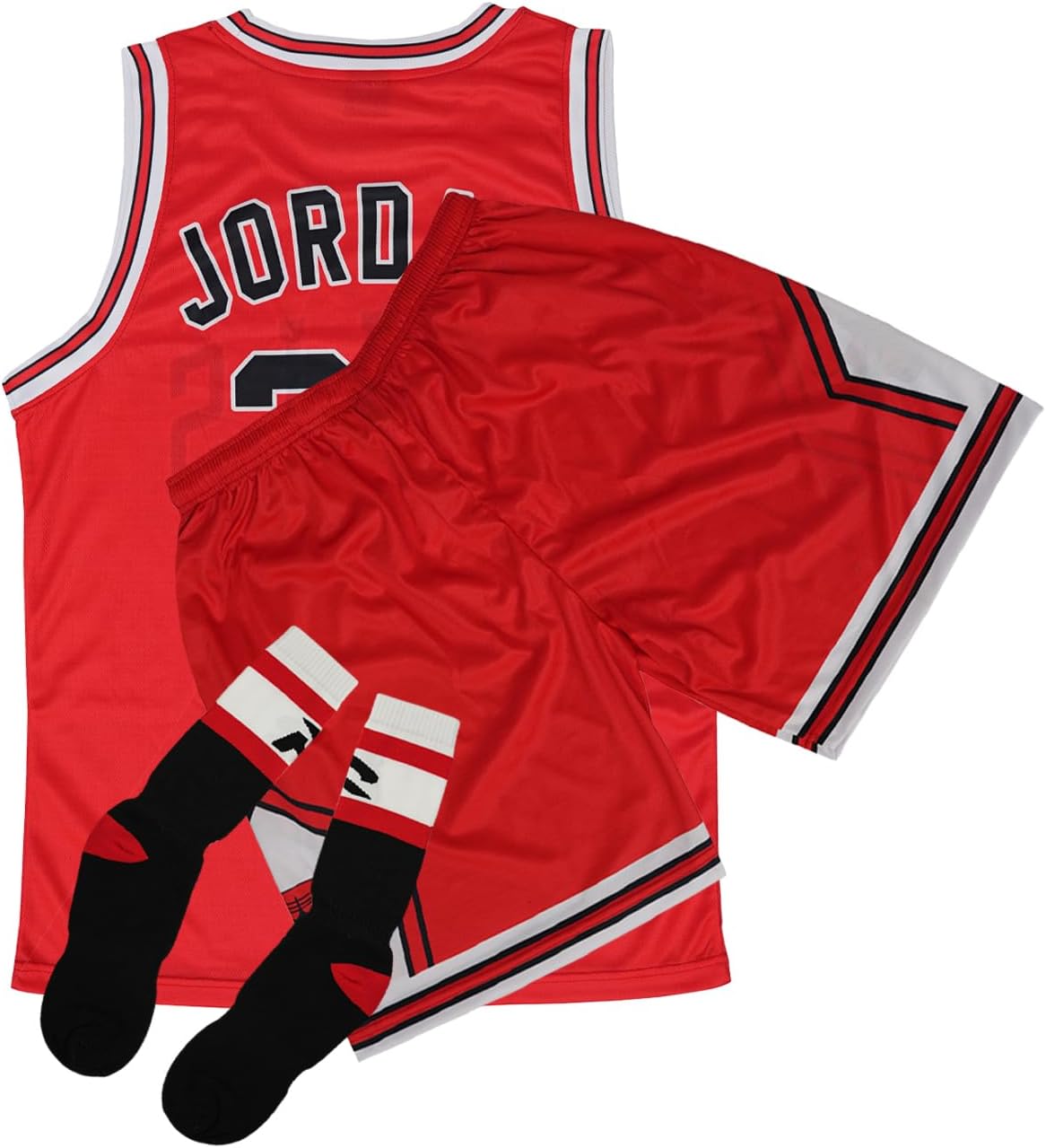 Adult Basketball Jersey 3 Piece Kit Sleeveless Mens Fan Jersey Athletic Mesh Top Sports Outfit - Image 5