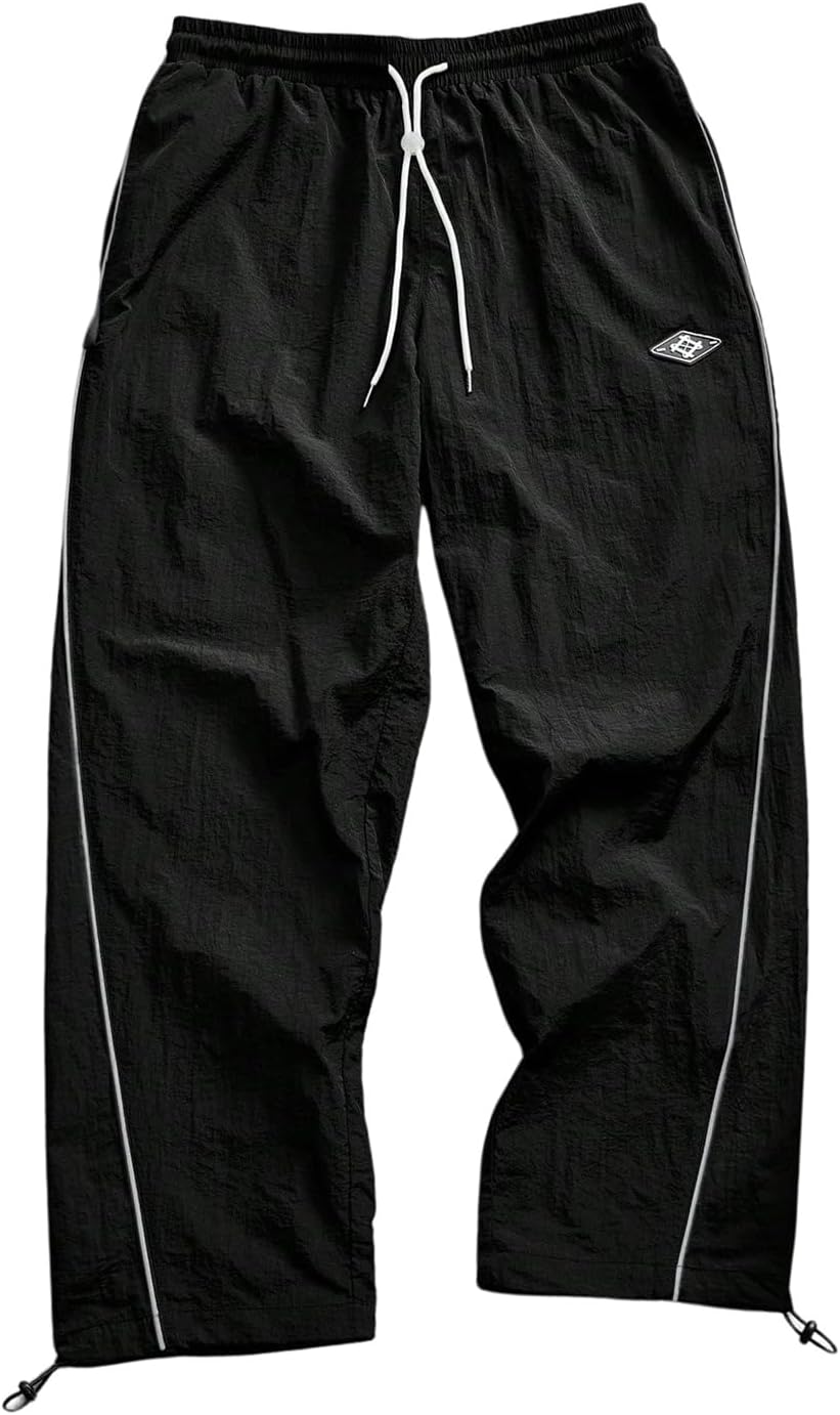 SOLY HUX Men's Parachute Track Pants Baggy Sweatpants Casual Workout Athletic Joggers with Pockets - Image 7