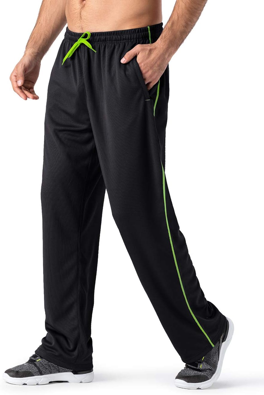 MAGNIVIT Men's Lightweight Sweatpants Loose Fit Open Bottom Mesh Athletic Pants with Zipper Pockets - Image 7