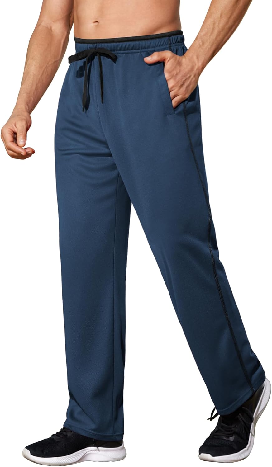 COOFANDY Mens Athletic Workout Pants Open Bottom Sweatpants Mesh Gym Pants for Runnning, Training,Casual - Image 8