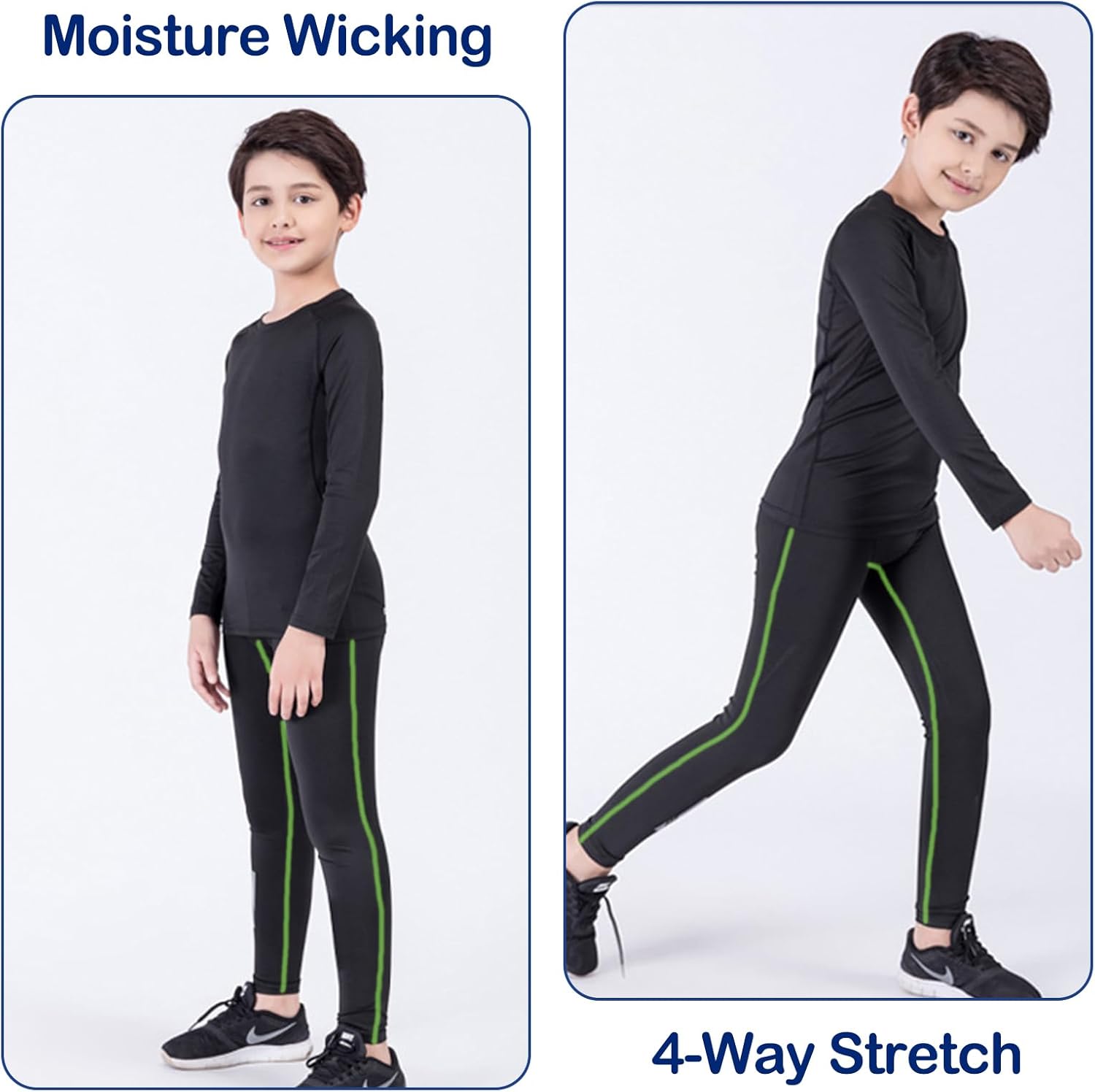 SS COLOR FISH Boys Compression Pants Athletic Baselayer Youth Boy Compression Leggings Basketball Running Tights for Boy - Image 5