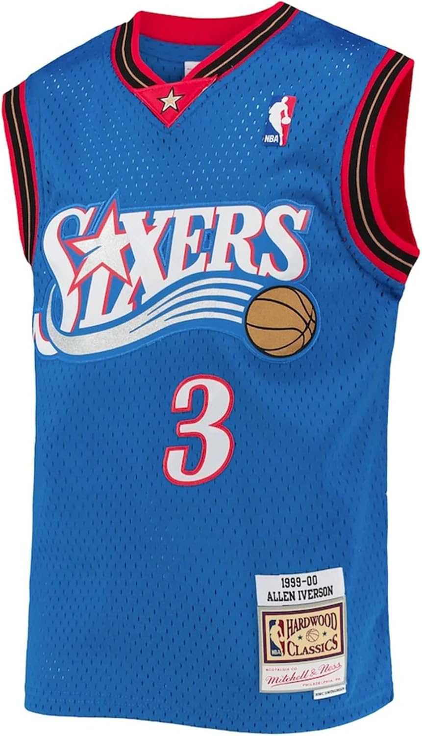 Youth Allen Iverson Philadelphia 76ers 1999 Swingman Blue Jersey - Image 2