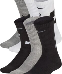 Nike unisex-child Kid's Everyday Cushioned Graphic Crew Socks (6 Pair)