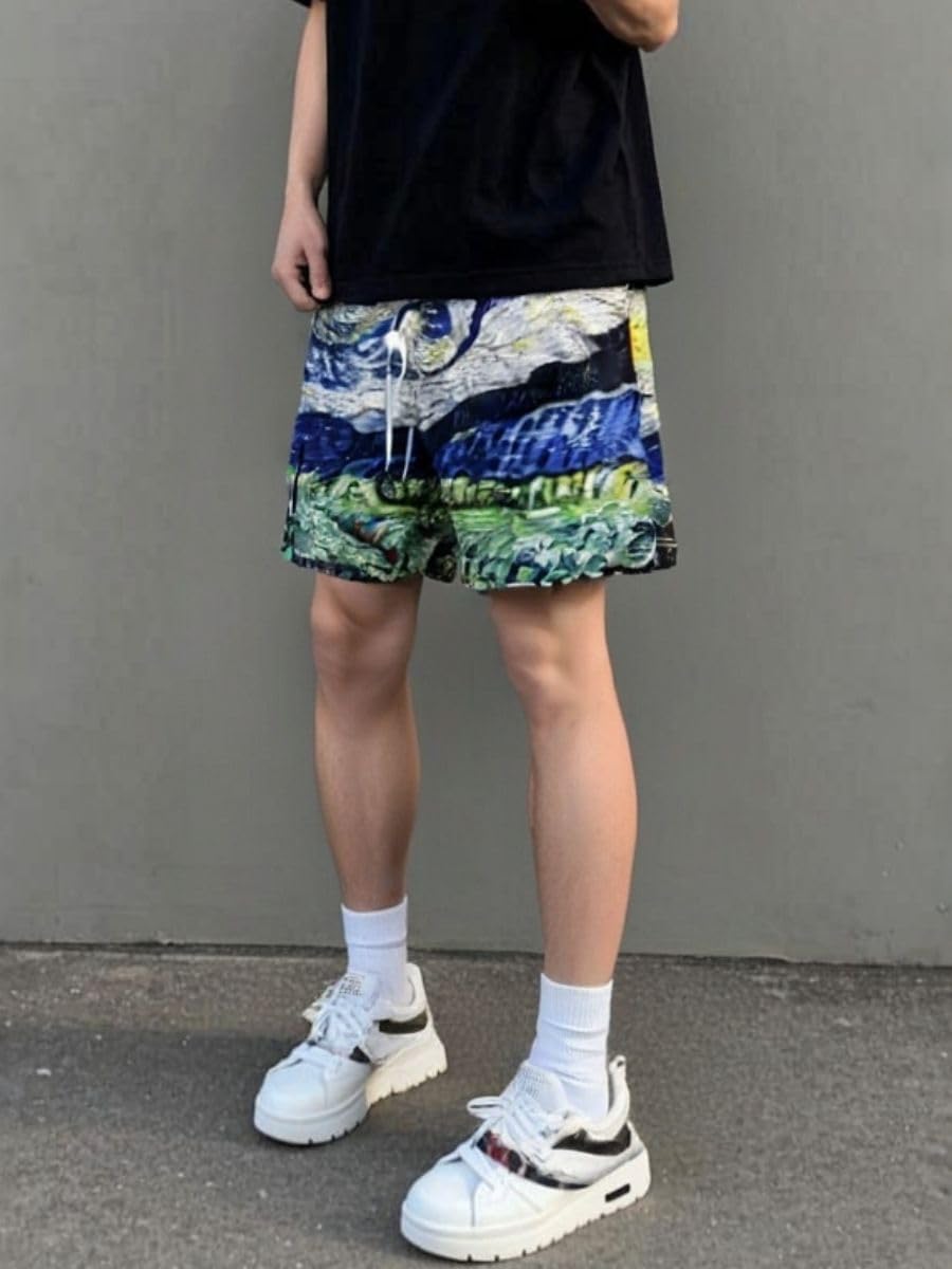 Men's Camo Mesh Graphic Athletic Shorts Lightweight Quick-Dry Breathable Workout Running Shorts with Pockets - Image 6