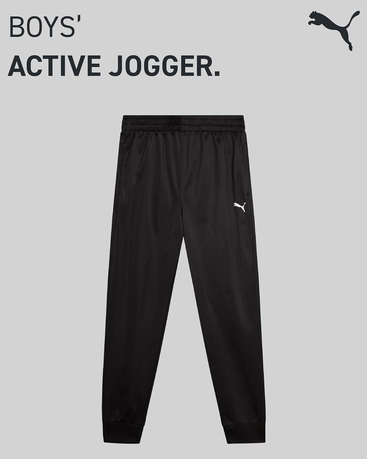 PUMA Active Boys Pants - Athletic Tricot Youth Kids Boys Jogger Sweatpants with Pockets and Elastic Waistband (Sizes: 8-20) - Image 2