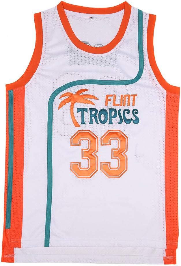 BOROLIN Mens Basketball Jersey #33 Jackie Moon Flint Tropics 90s Movie Shirts - Image 3