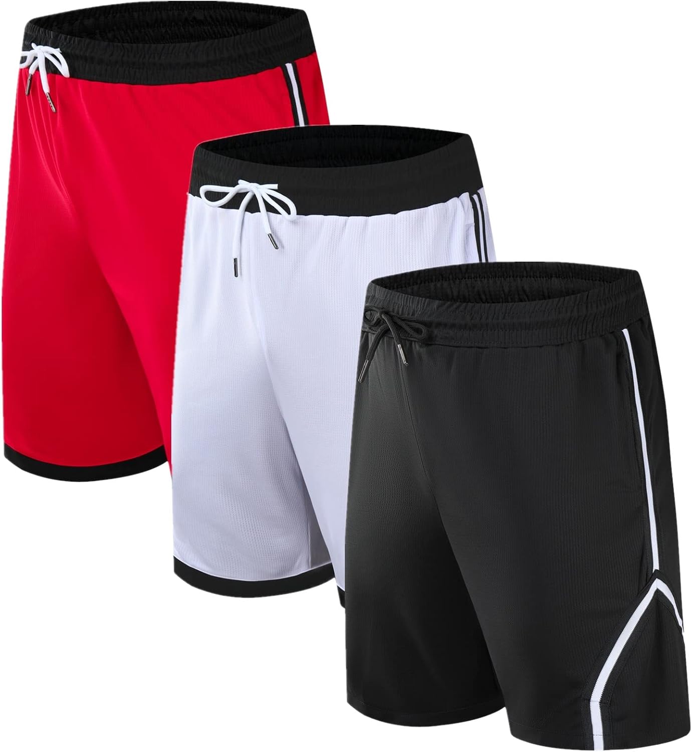 OPALOS 3 Pack Basketball Shorts for Men with Zipper Pockets,Active Athletic Shorts - Image 10