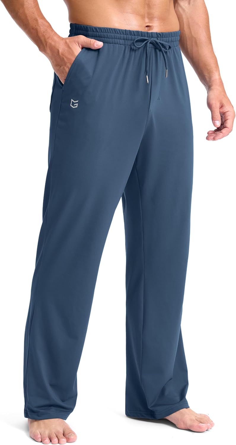 G Gradual Men's Yoga Sweatpants Soft Lounge Casual Pants Open Bottom Stretchy Athletic Sweat Pants with Pockets - Image 17