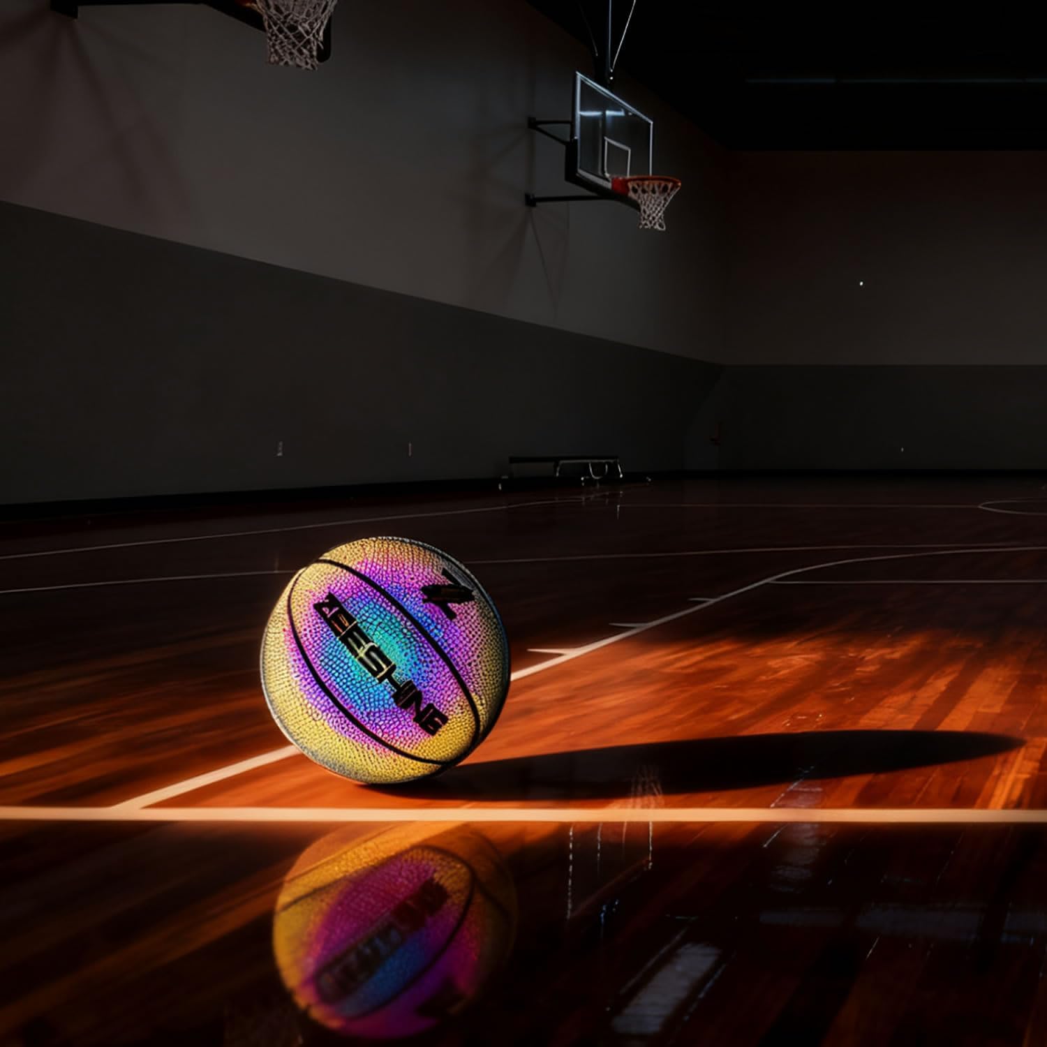 ZEESHINE HyperGlow Holographic Basketball – Ultra-Reflective Glow in Dark, Cool Sports Gift for Men & Women, Outdoor/Indoor Game - Image 4