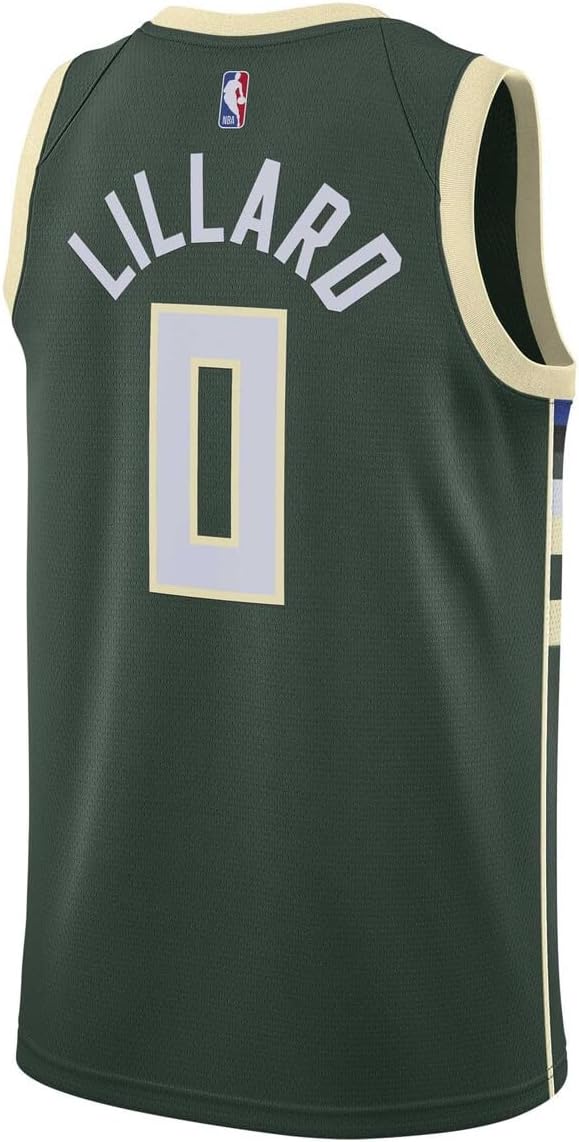 Damian Lillard Milwaukee Bucks NBA Kids Youth 8-20 Green Icon Edition Swingman Jersey - Image 3