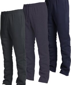 Ultra Performance 3 Pack Mens Open Bottom Sweatpants with Pockets, Casual Sweatpants for Men