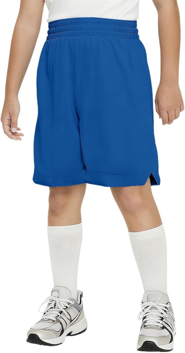Haloumoning Boys Athletic Shorts High Waist Elastic Active Performance Running Basketball Shorts with Pockets 5-14 Years - Image 9