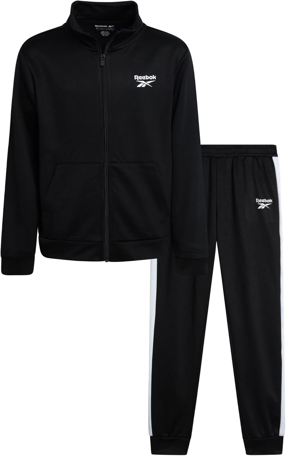 Reebok Boys Tracksuit Set - 2 Piece Athletic Tricot Fleece Lined Zip Up Jacket and Boys Sweatpants for Toddlers & Big Boys - Image 7