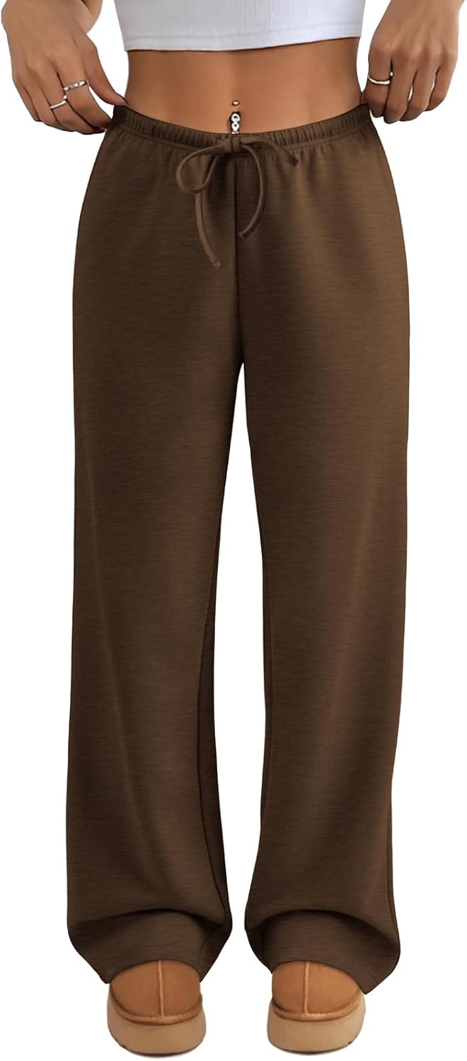 ATHMILE Womens Wide Leg Sweatpants Air Fabric Straight Lowrise Drawstring Elastic Low Waist Fall Clothing Pockets 2025 - Image 10