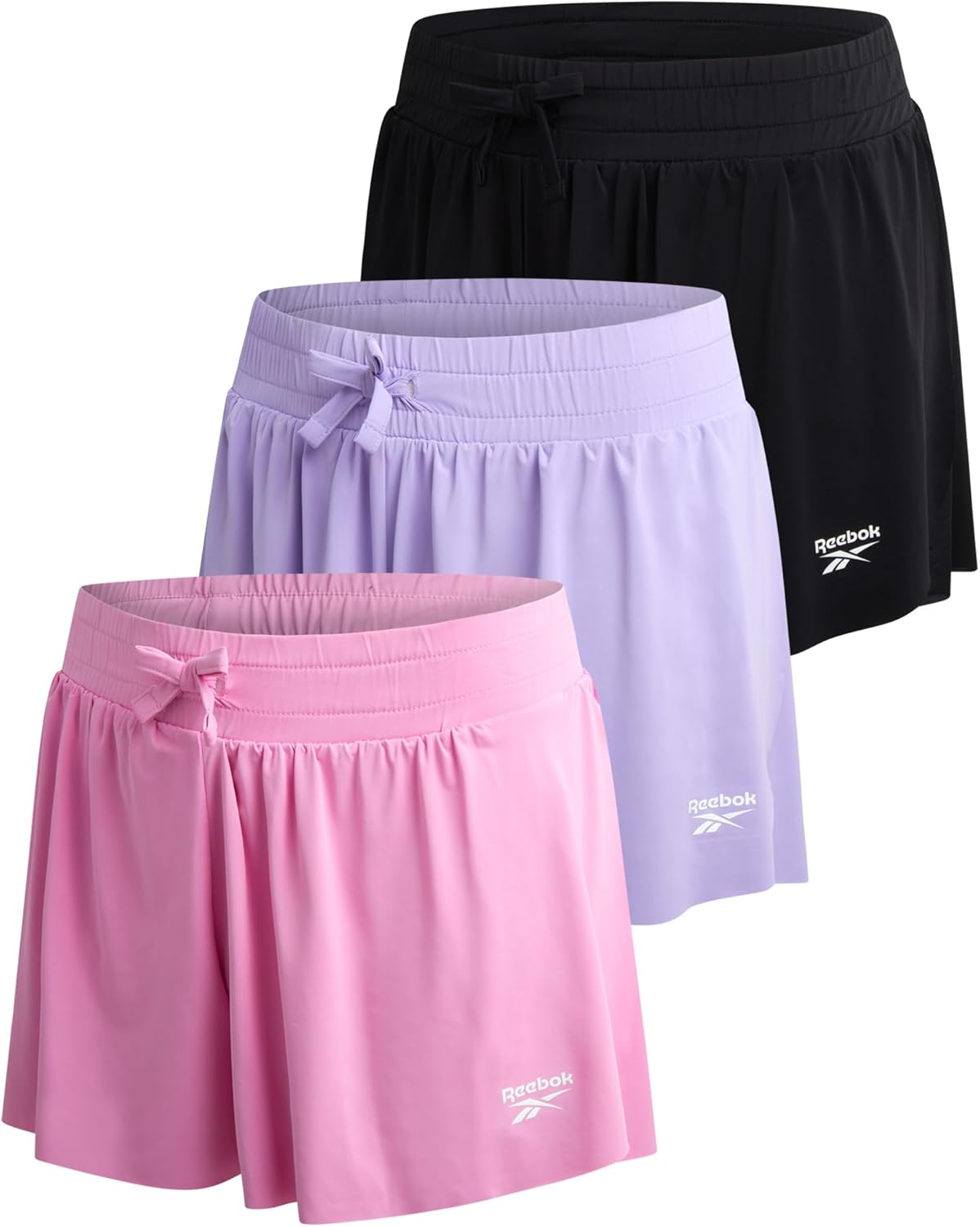 Reebok Girls Athletic Shorts - 3 Pack Lightweight Butterfly Short with Liner - Active Performance Flowy Shorts for Girls - Image 8