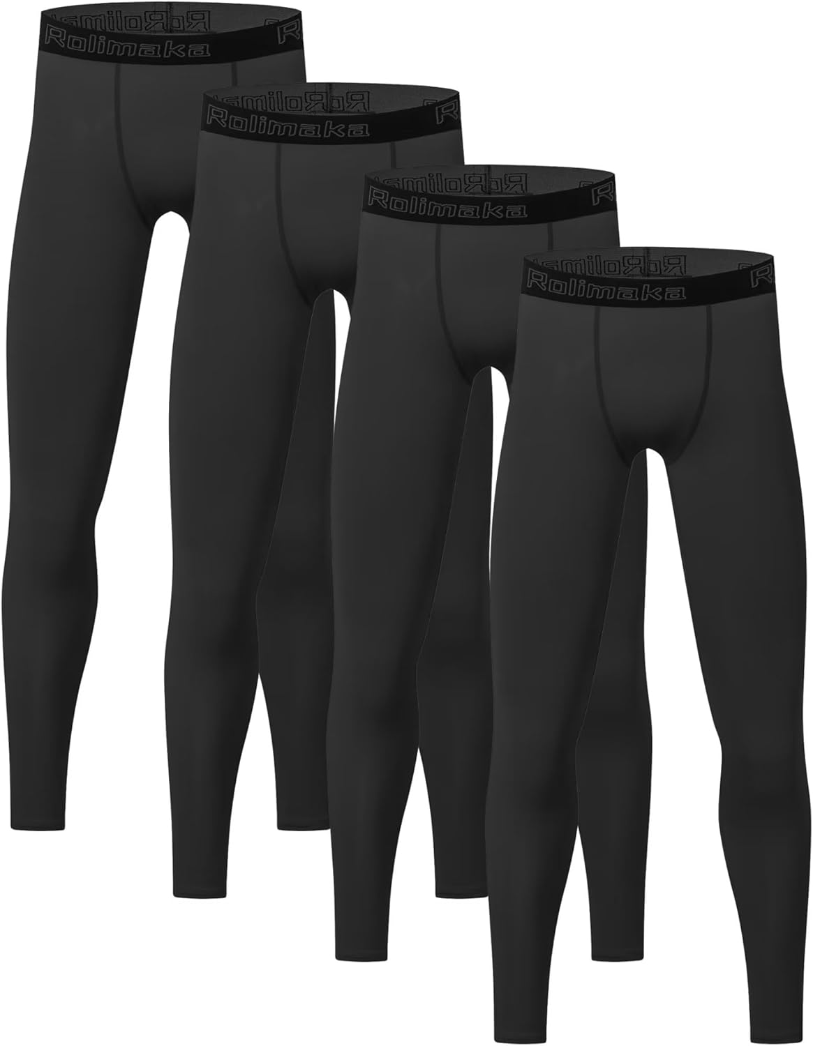 4 or 3 Pack Youth Boys' Compression Leggings Tights Athletic Pants Sports Base Layer for Kids Cold Gear - Image 8