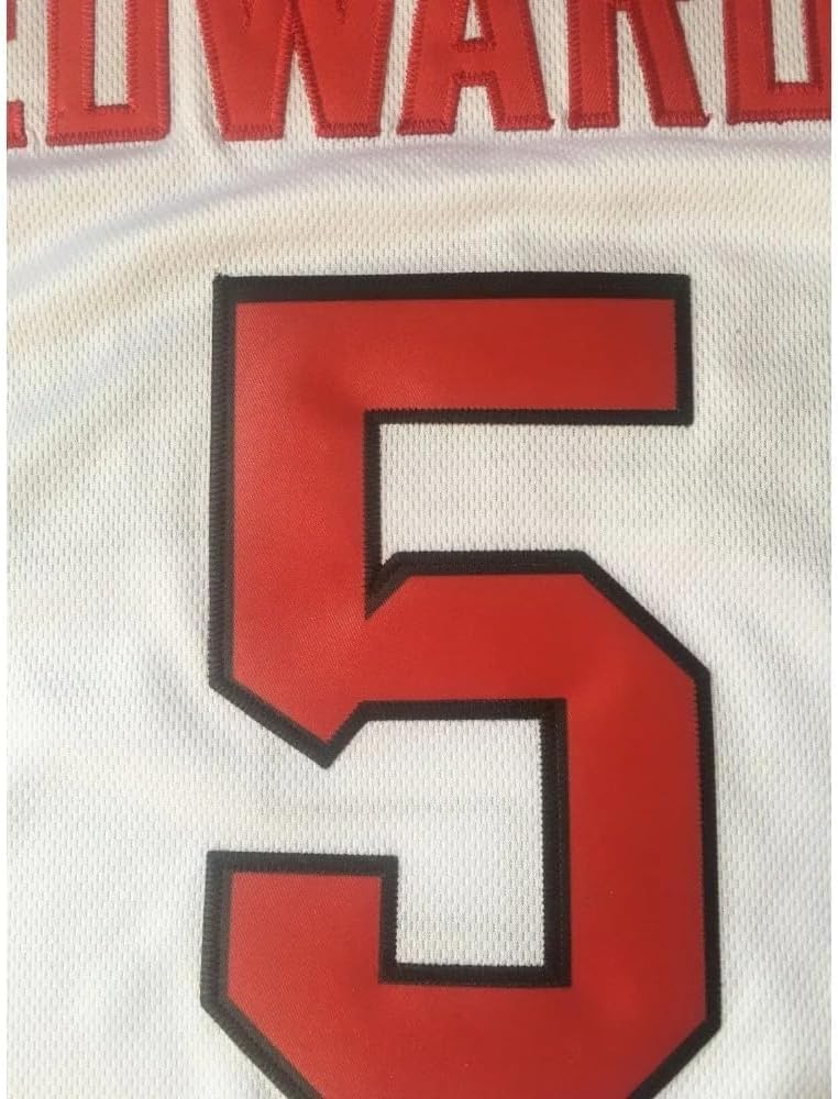Men's State College #5 Retro Vintage Throwback Basketball Jersey Embroidered White - Image 3