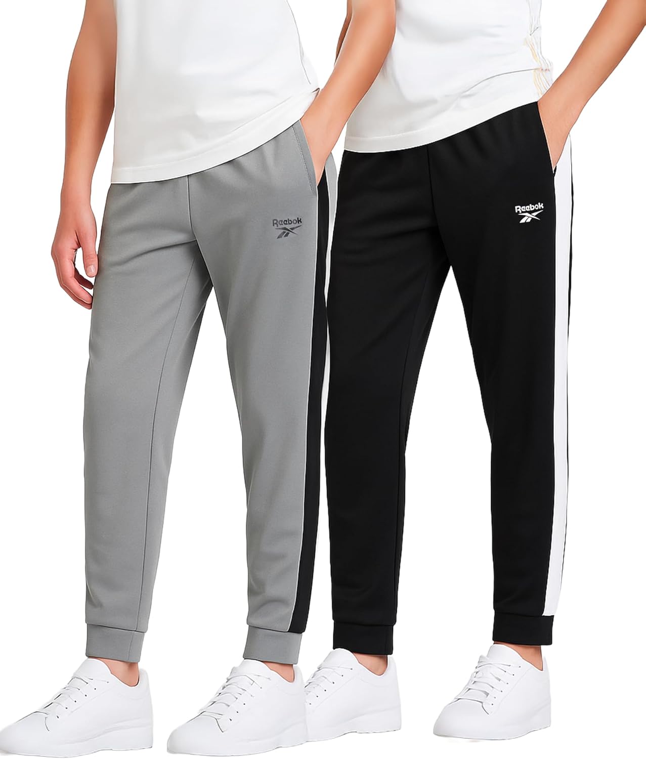 Reebok Boys Sweatpants - 2 Pack Performance Tricot Boys Joggers Athletic Pants with Elastic Waistband (Sizes Run Small) - Image 9