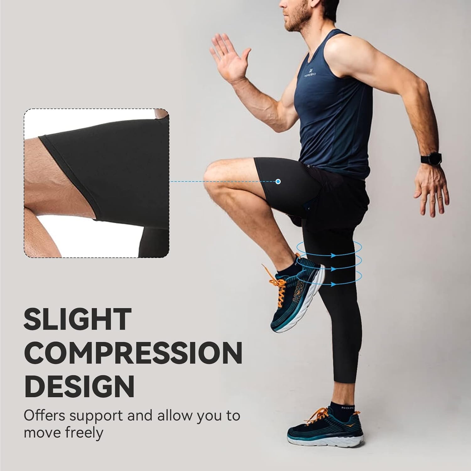 3 Pack Men's Compression Pants Single Leg 3/4 Basketball Tights Leggings Athletic Running Tights One Leg Base Layer Underwear - Image 4