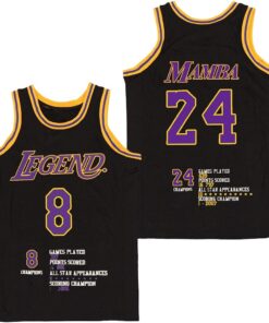 Mens Legend Stats 8-24 Poem Basketball Jersey Black