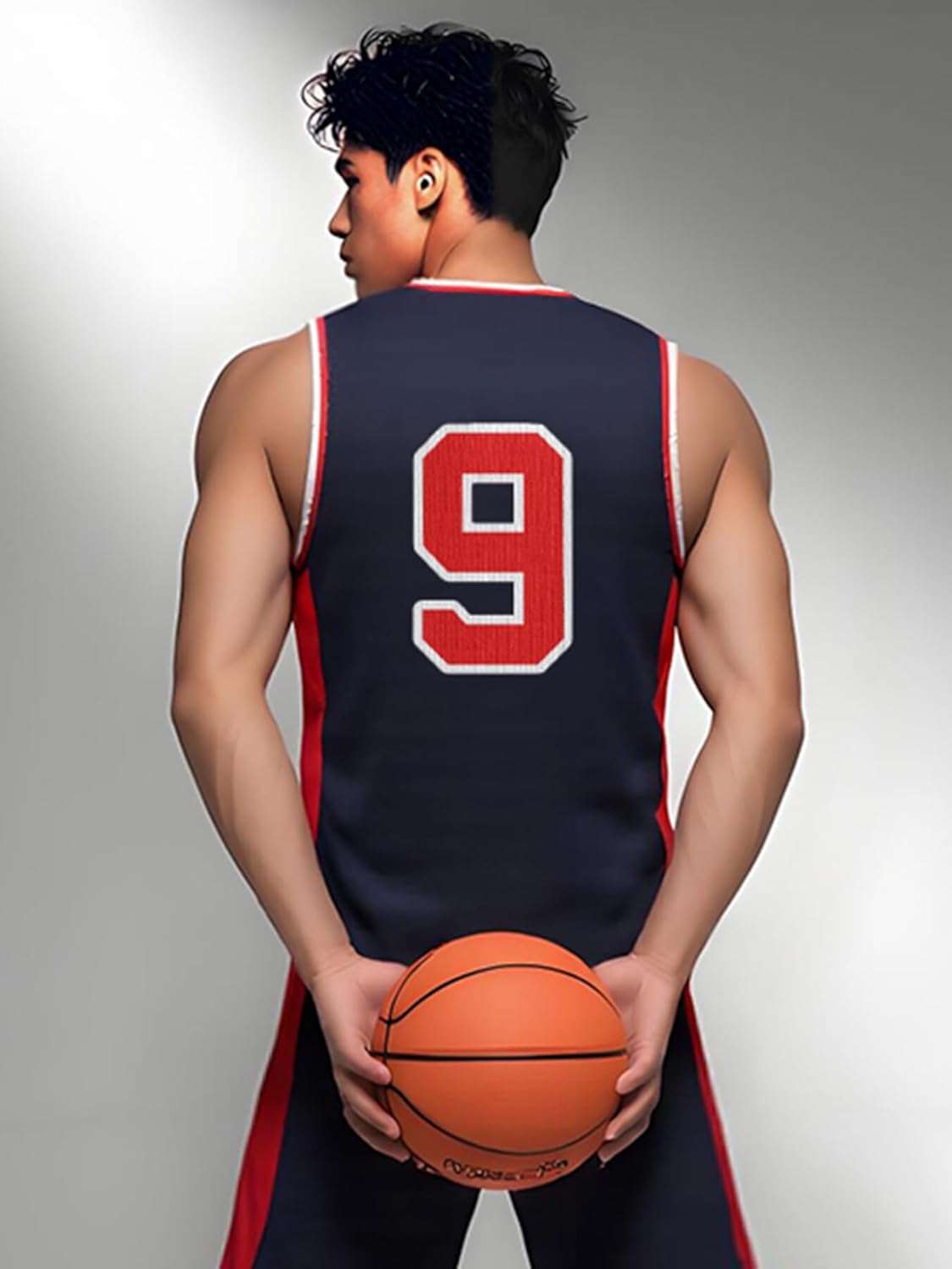 Men's USA Basketball Jersey White Black Tank Number America Flag Basketball Uniform Red White Blue Top for Sports Training - Image 3