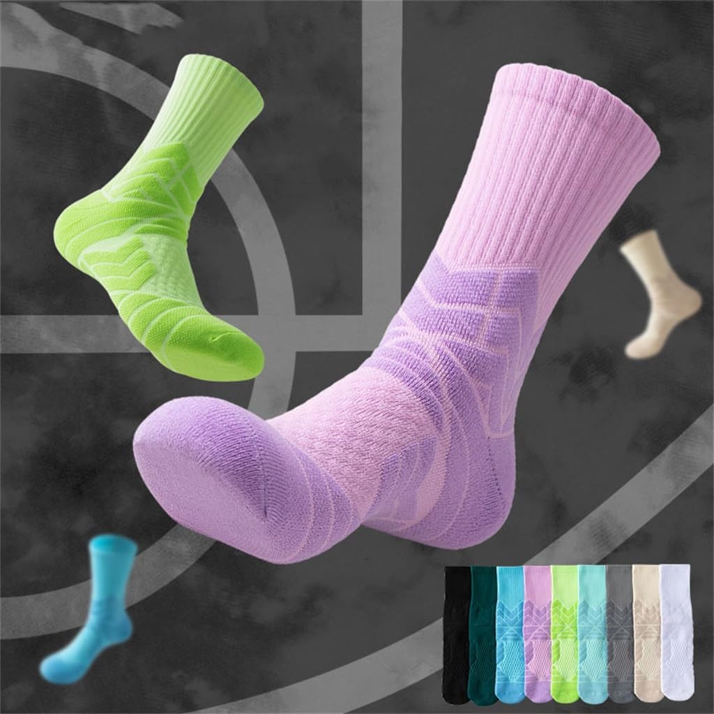 Men's Towel Bottom Sports Socks, Basketball Socks, Thickened High Top Socks(Blue) - Image 2